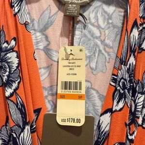 Tommy Bahama Coral and Blue Floral Top